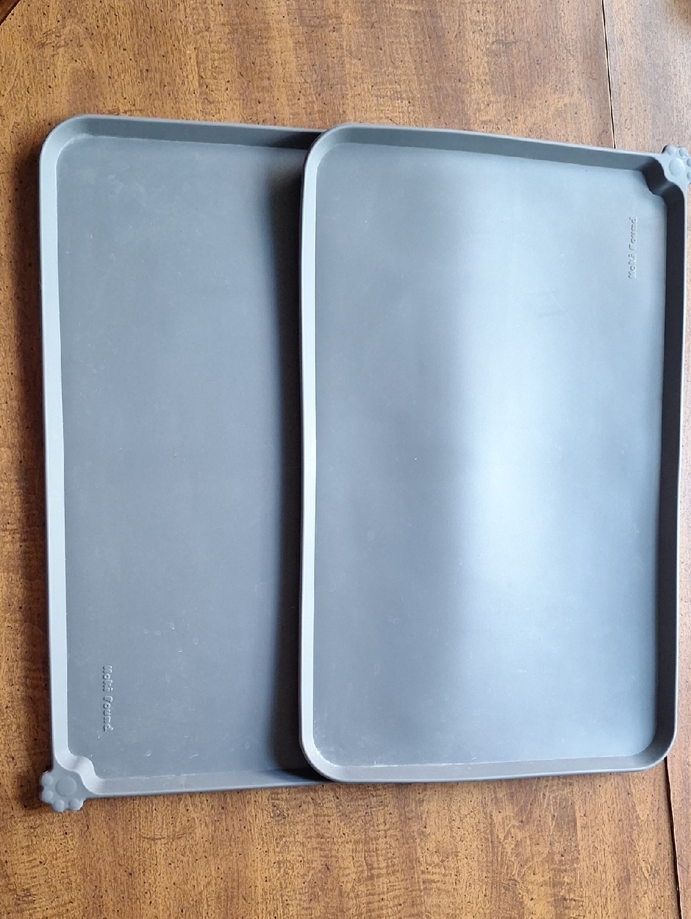 Gray Silicone Pet Feeding & Activity Mats – Set of 2
